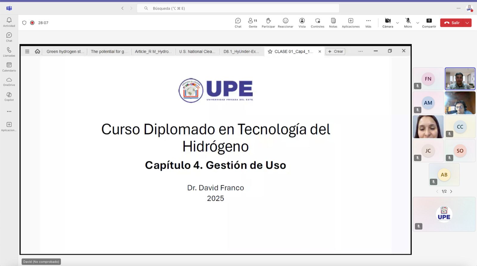 Continúa el Diplomado en Tecnología del Hidrógeno: Módulo 4 - Clase 1
